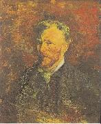 Vincent Van Gogh Self portrait with Pipe and Glass china oil painting artist